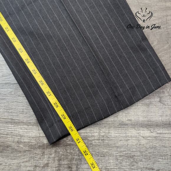 Topshop Wide Leg Pin Stripe Button Fly Pants Size 12 - Picture 5 of 6